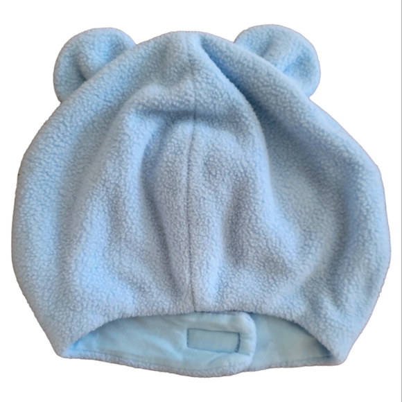 Luvable Friends Blue Ears Velcro Baby Infant Hat Cap Beanie - Picture 2 of 3